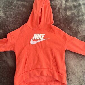 Nike Girls' Cropped Front Kangaroo Pockets Hoodie Sweater